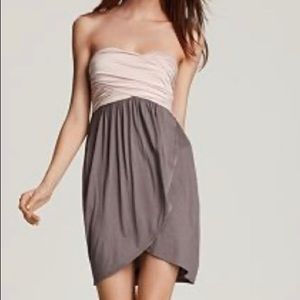 Strapless black and white party dress